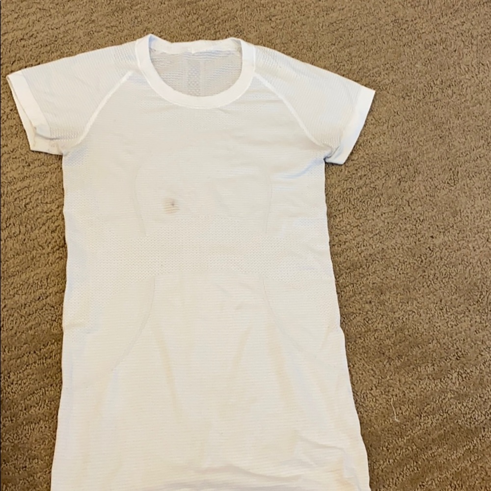 lululemon white swiftly tech shirt size 4